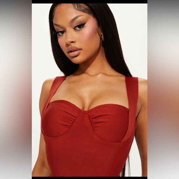 Bandage midi dress in rust - Picture 5 of 5